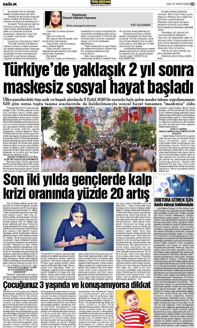 31 Mayıs 2022 Yeni Meram Gazetesi
