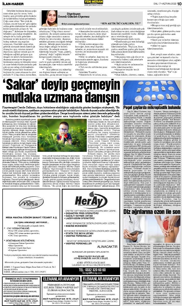 7 Haziran 2022 Yeni Meram Gazetesi
