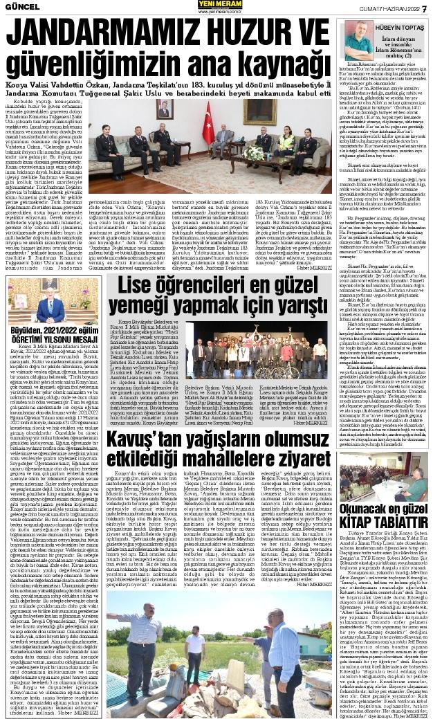 17 Haziran 2022 Yeni Meram Gazetesi
