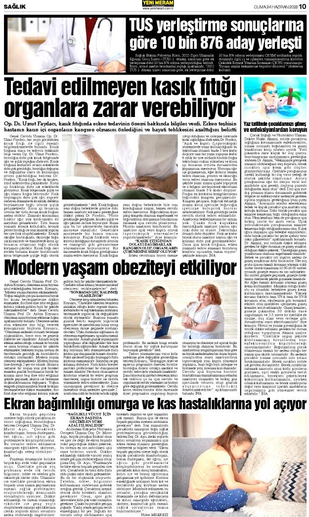 24 Haziran 2022 Yeni Meram Gazetesi
