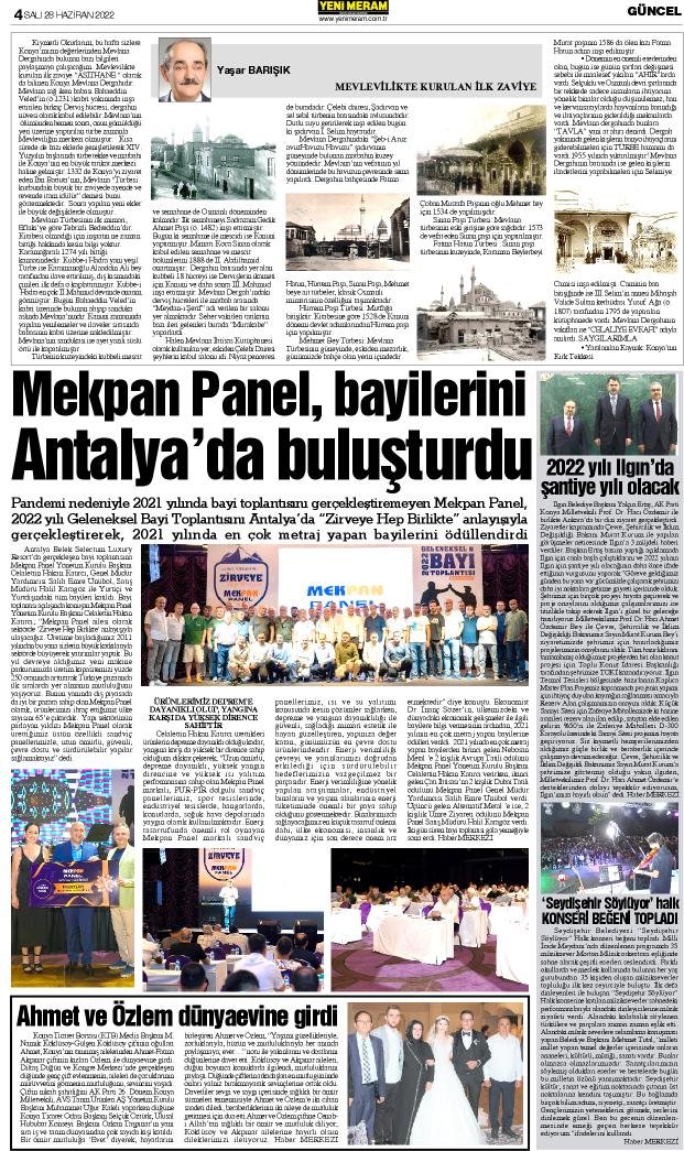 28 Haziran 2022 Yeni Meram Gazetesi
