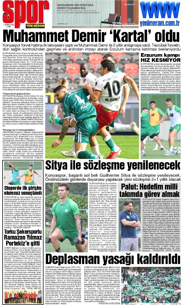 1 Temmuz 2022 Yeni Meram Gazetesi
