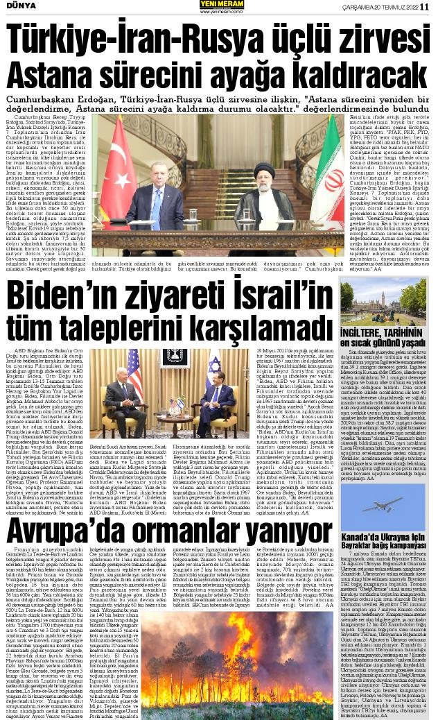 20 Temmuz 2022 Yeni Meram Gazetesi
