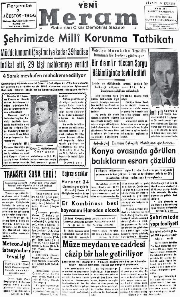 2 Ağustos 2022 Yeni Meram Gazetesi
