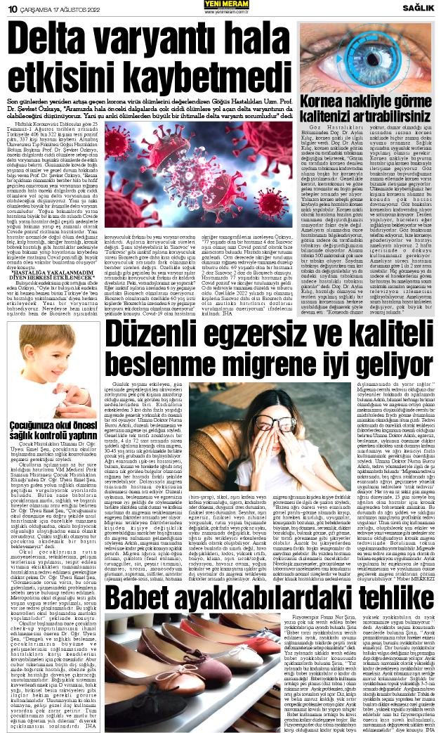17 Ağustos 2022 Yeni Meram Gazetesi
