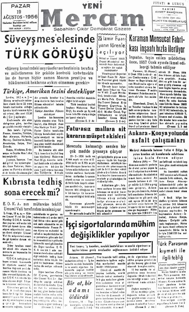 19 Ağustos 2022 Yeni Meram Gazetesi
