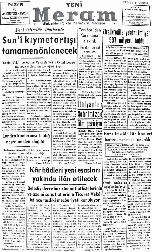 26 Ağustos 2022 Yeni Meram Gazetesi
