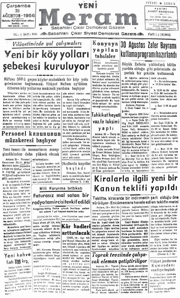 29 Ağustos 2022 Yeni Meram Gazetesi

