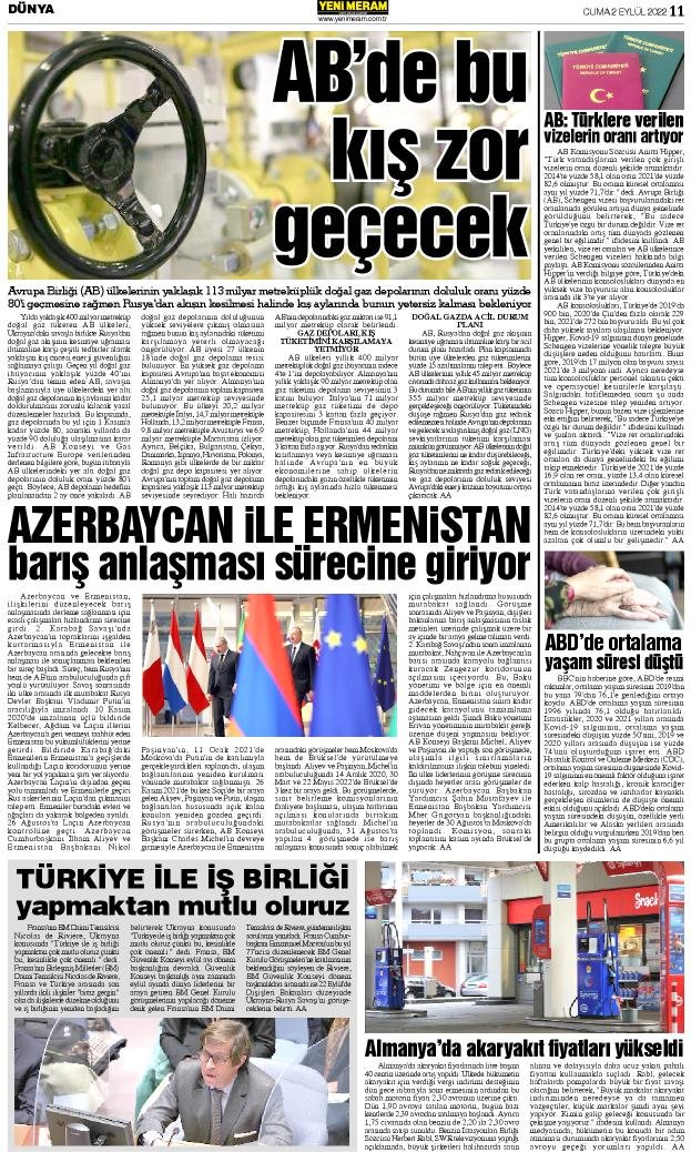 2 Eylül 2022 Yeni Meram Gazetesi
