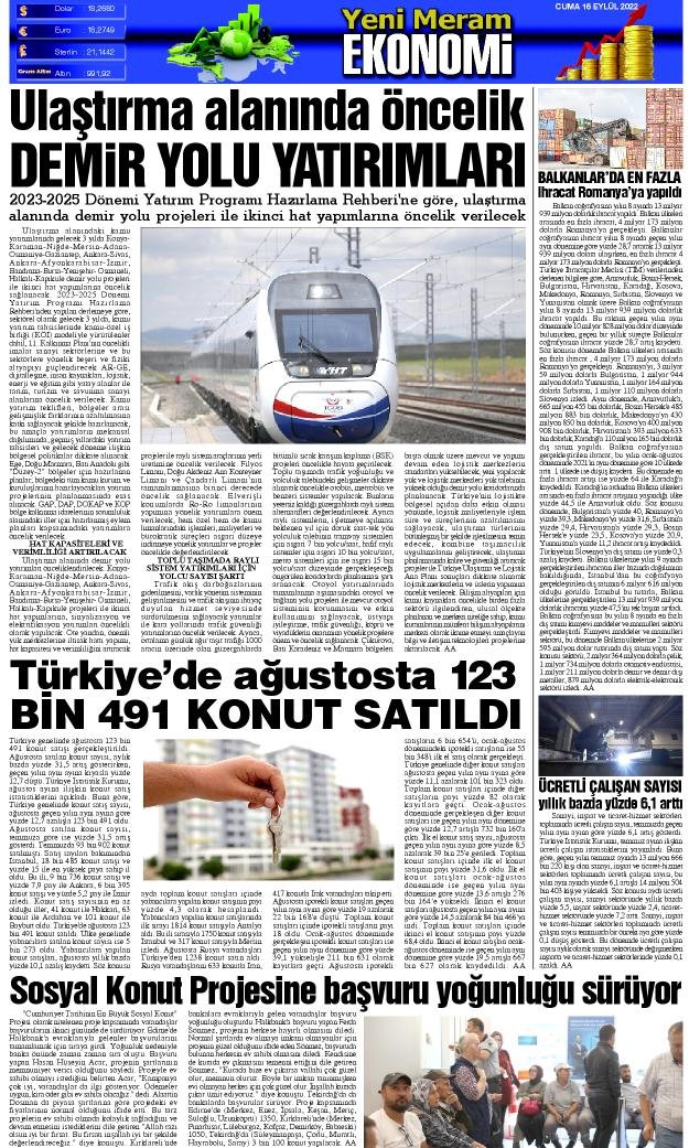 16 Eylül 2022 Yeni Meram Gazetesi

