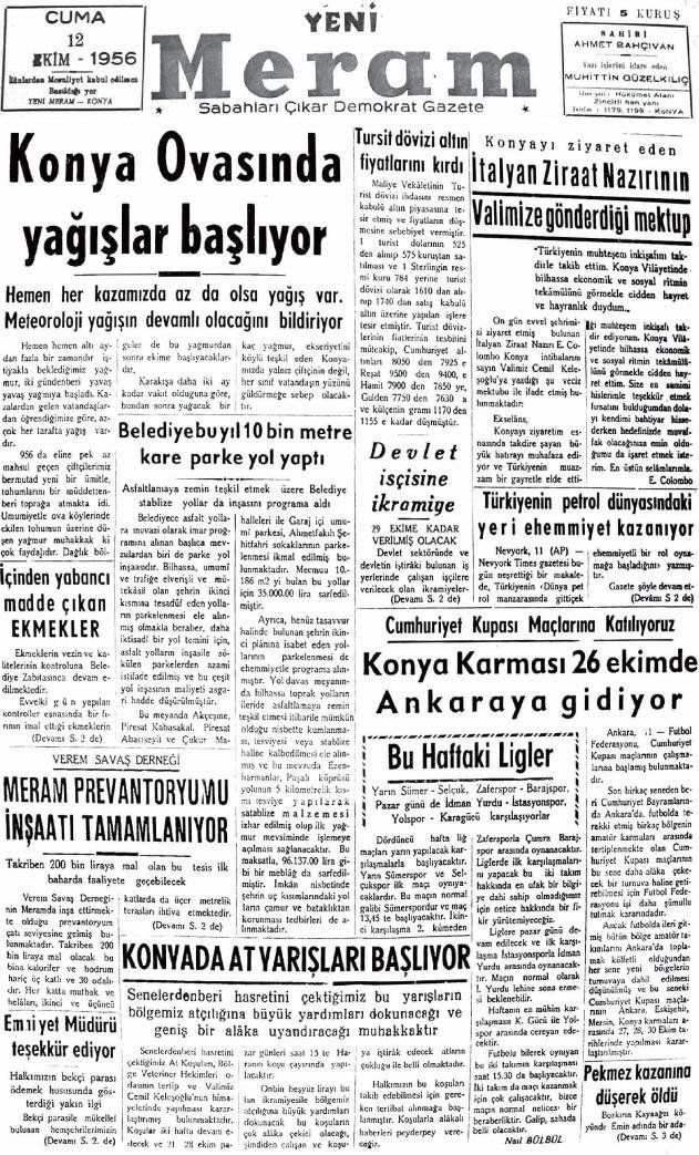 12 Ekim 2022 Yeni Meram Gazetesi