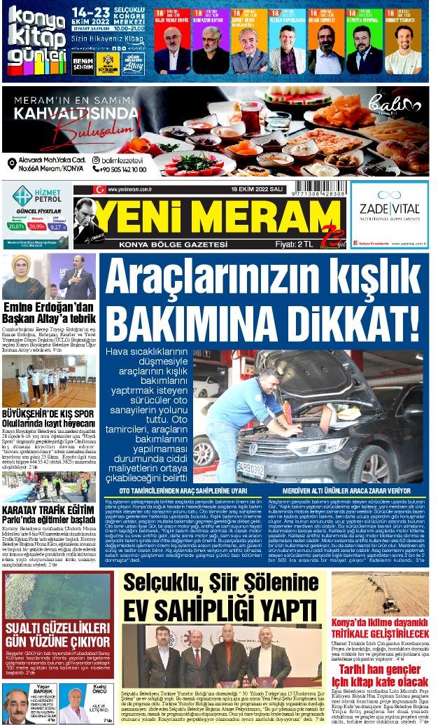 18 Ekim 2022 Yeni Meram Gazetesi
