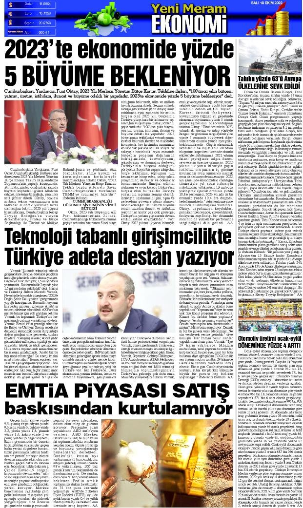 18 Ekim 2022 Yeni Meram Gazetesi
