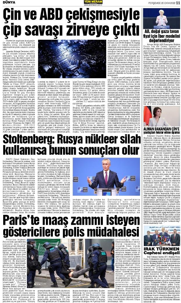 20 Ekim 2022 Yeni Meram Gazetesi

