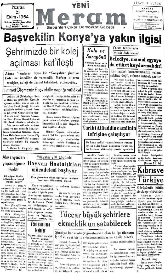 25 Ekim 2022 Yeni Meram Gazetesi
