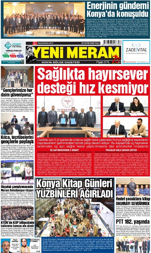 25 Ekim 2022 Yeni Meram Gazetesi
