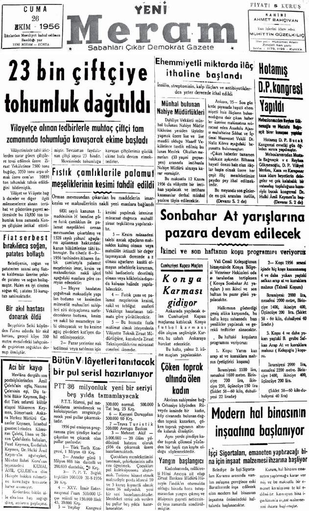 26 Ekim 2022 Yeni Meram Gazetesi
