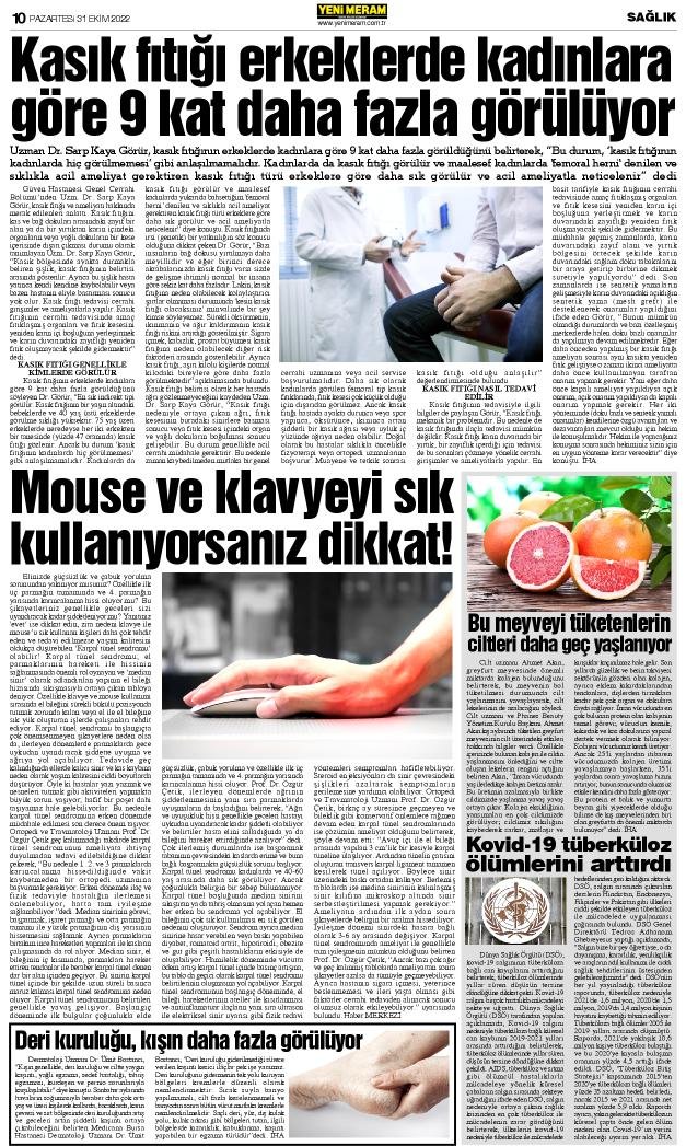 31 Ekim 2022 Yeni Meram Gazetesi
