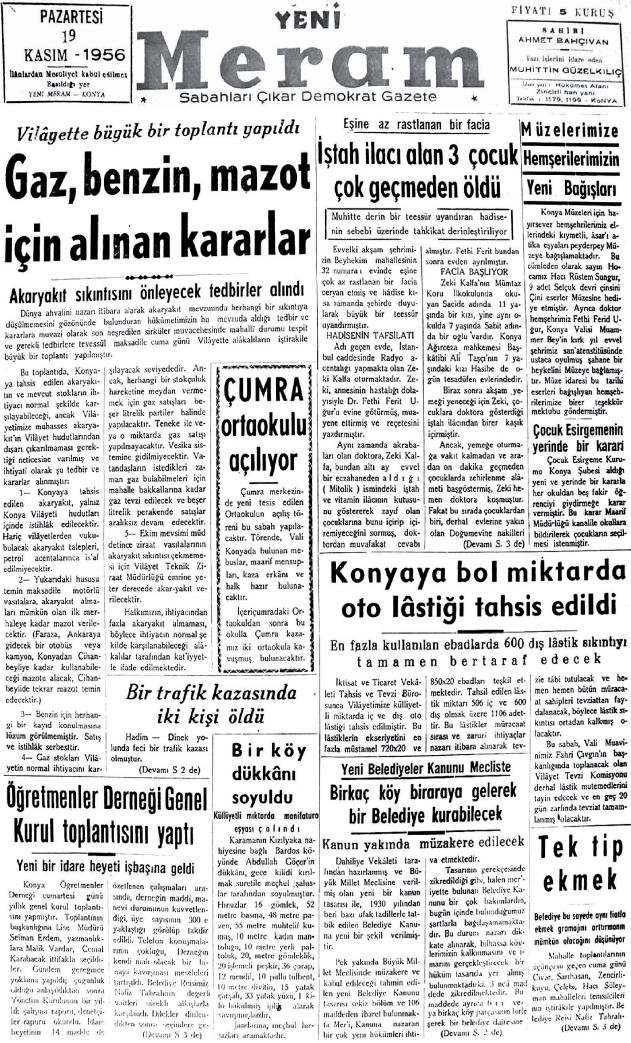 19 Kasım 2022 Yeni Meram Gazetesi
