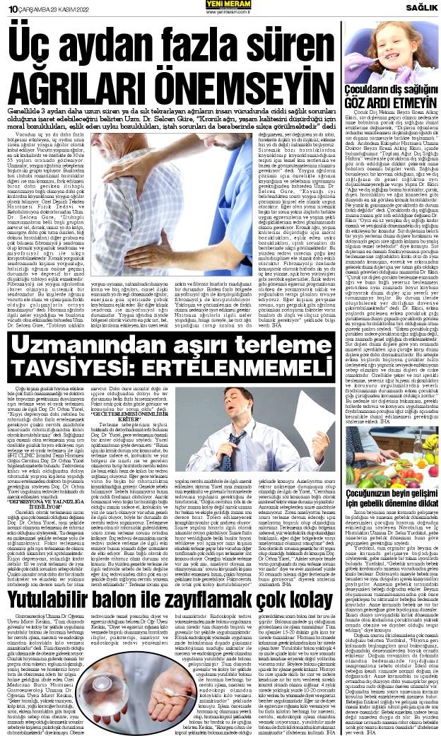 23 Kasım 2022 Yeni Meram Gazetesi
