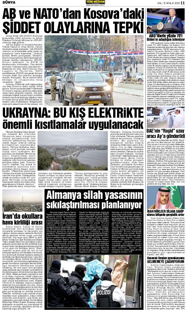 13 Aralık 2022 Yeni Meram Gazetesi
