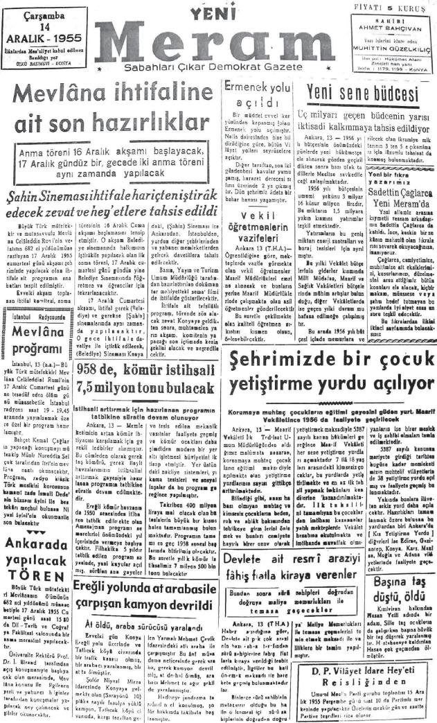 14 Aralık 2022 Yeni Meram Gazetesi
