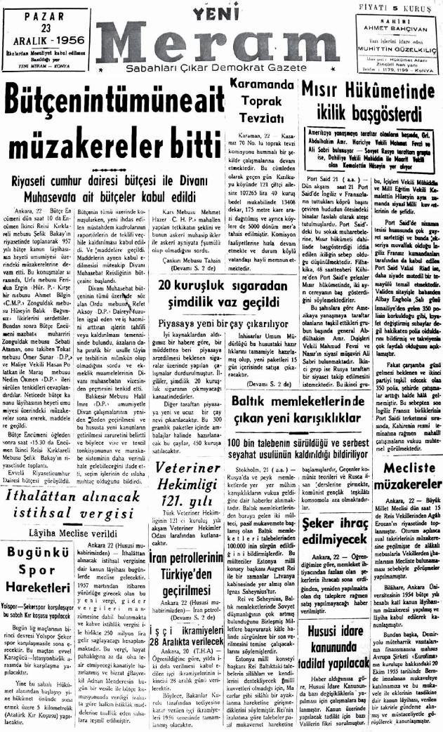 23 Aralık 2022 Yeni Meram Gazetesi
