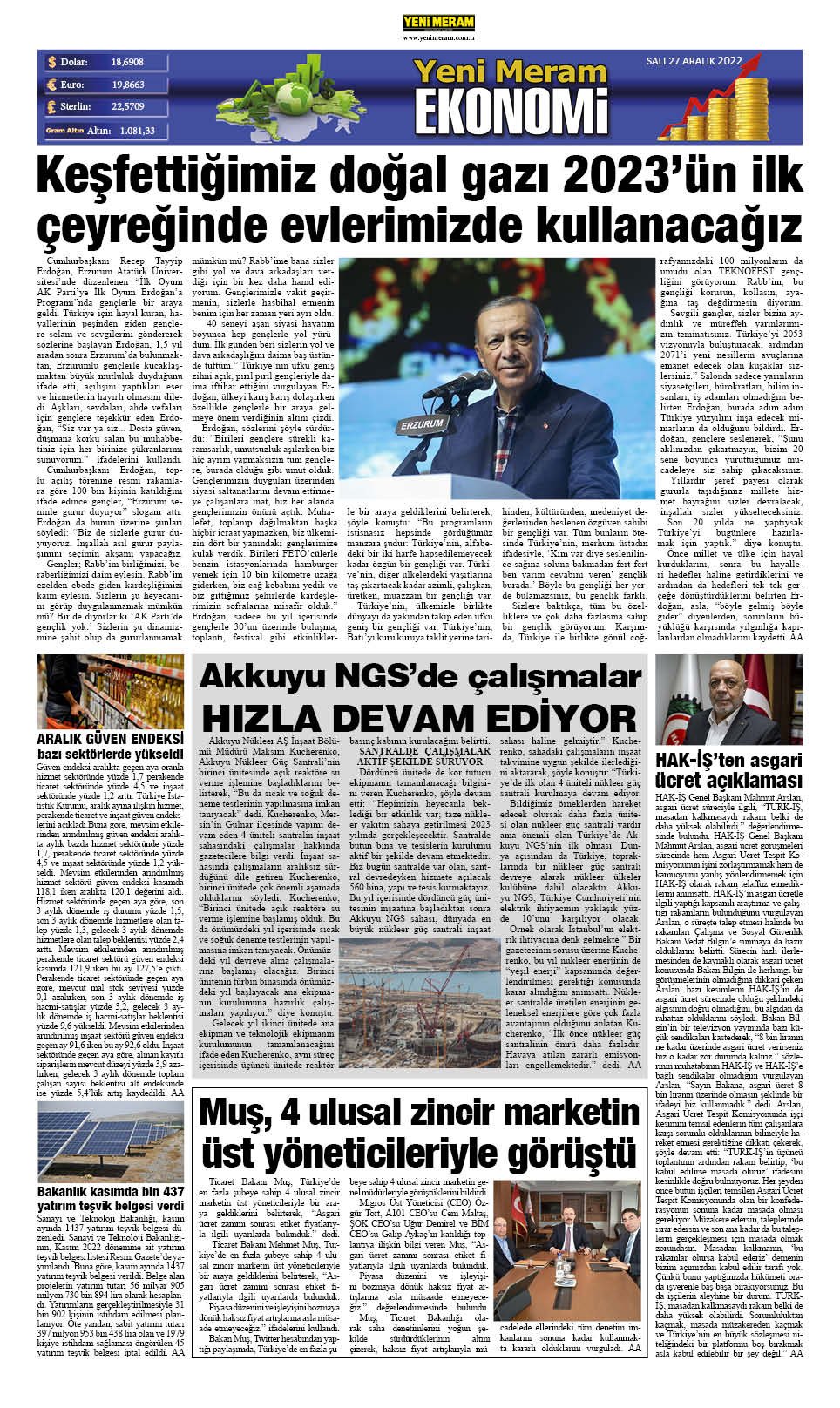 27 Aralık 2022 Yeni Meram Gazetesi
