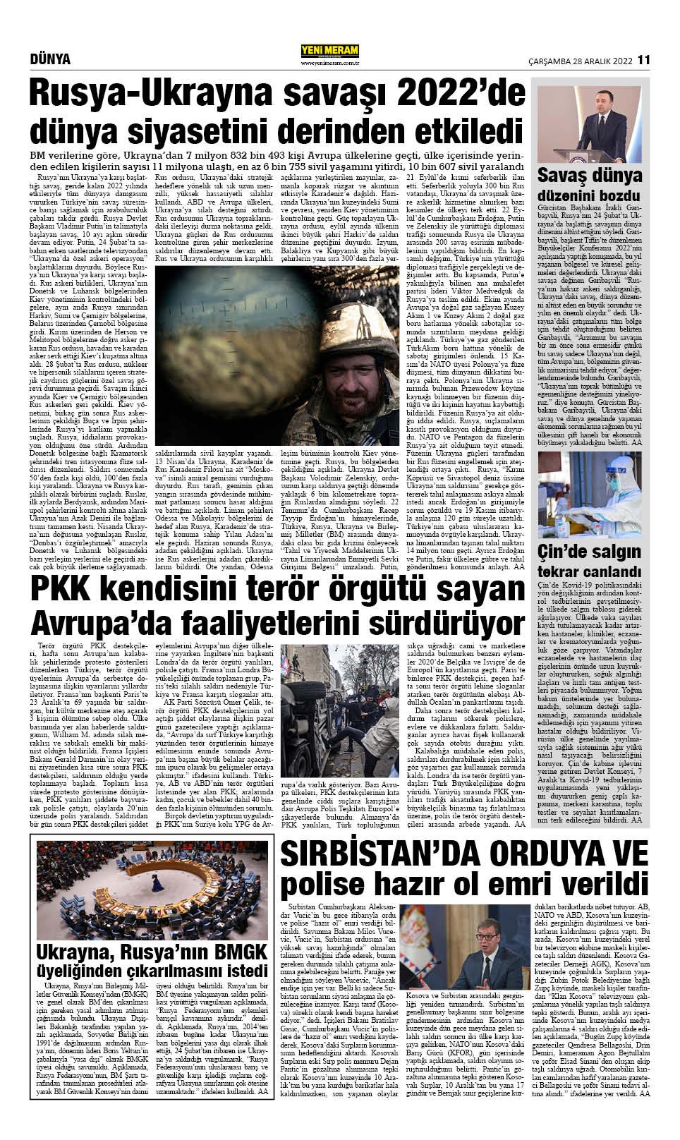 28 Aralık 2022 Yeni Meram Gazetesi
