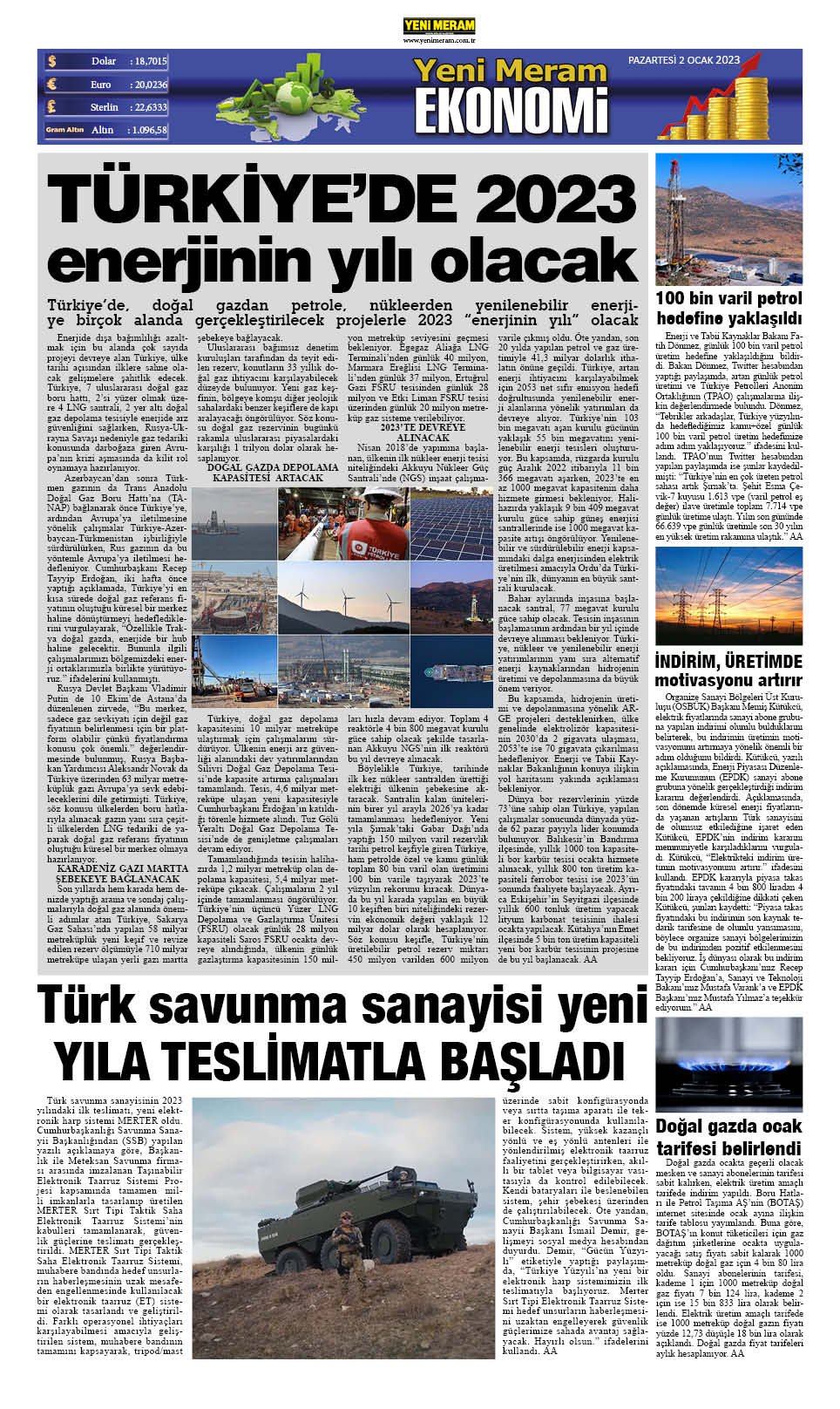 2 Ocak 2023 Yeni Meram Gazetesi
