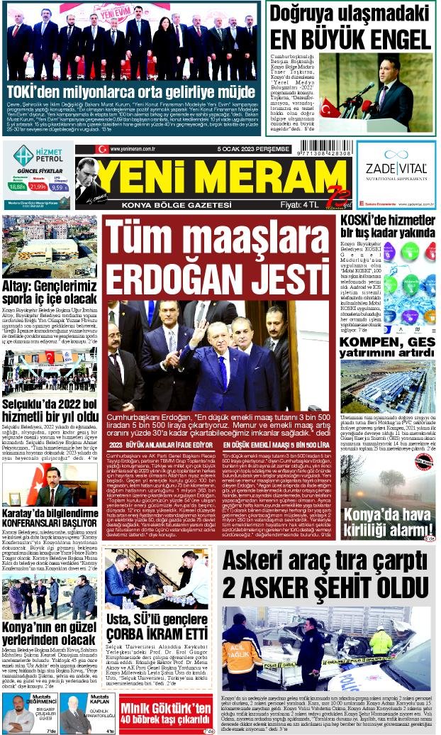 5 Ocak 2023 Yeni Meram Gazetesi
