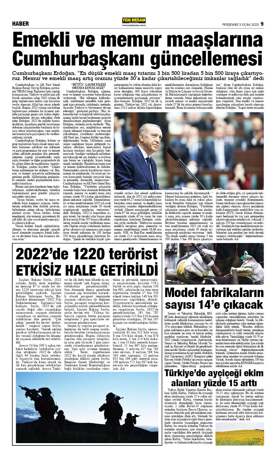 5 Ocak 2023 Yeni Meram Gazetesi
