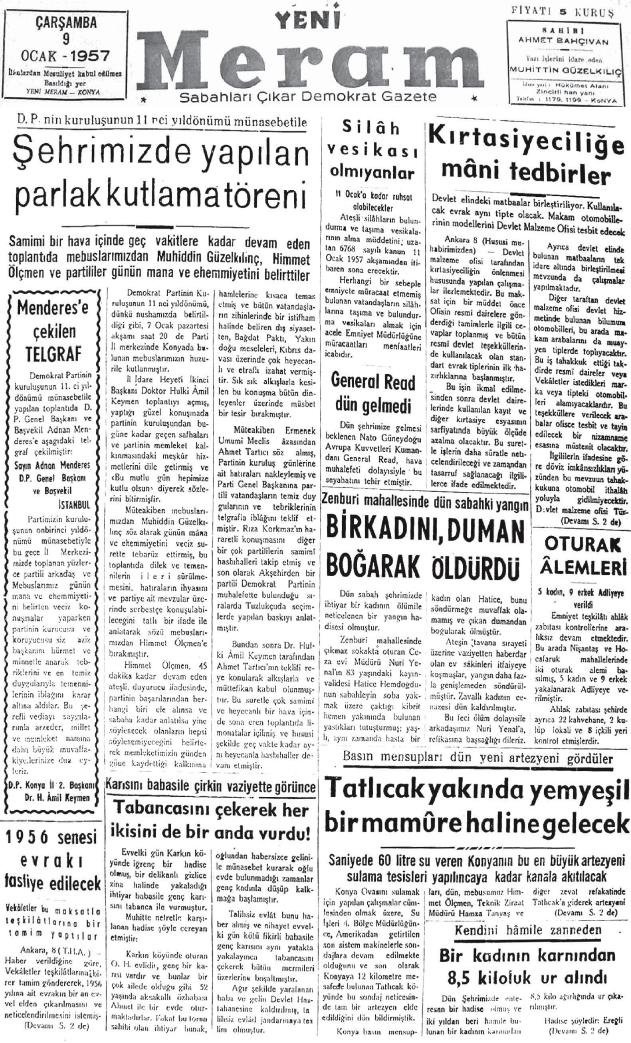 9 Ocak 2023 Yeni Meram Gazetesi

