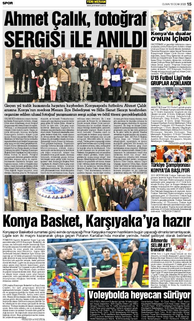 13 Ocak 2023 Yeni Meram Gazetesi
