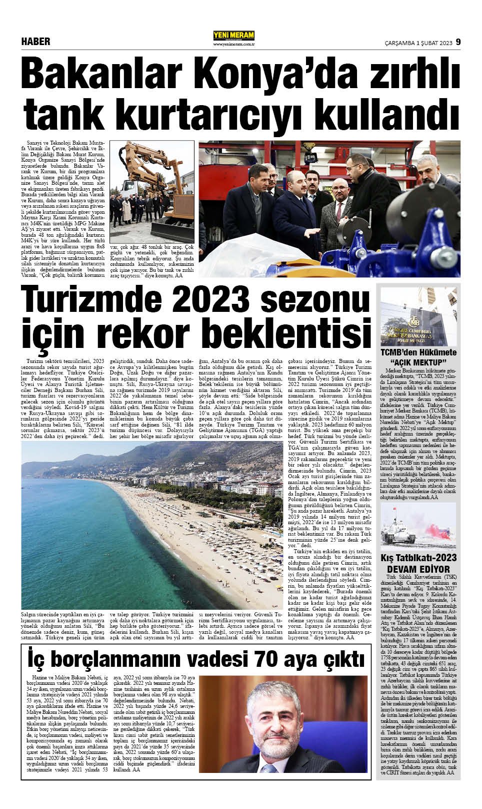 1 Şubat 2023 Yeni Meram Gazetesi
