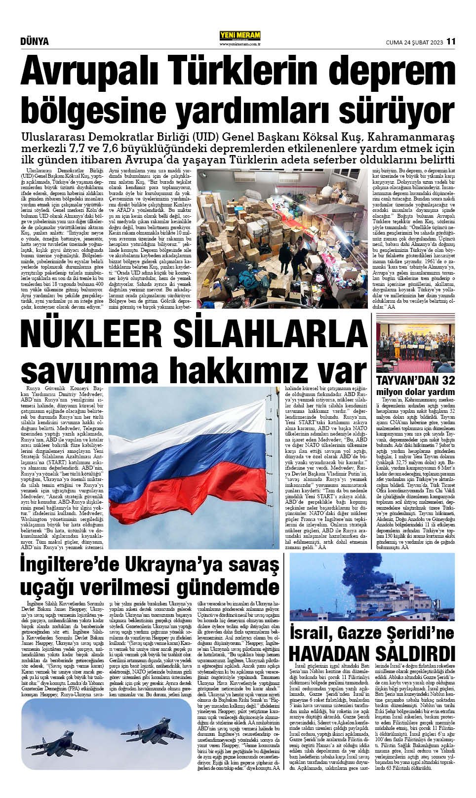 24 Şubat 2023 Yeni Meram Gazetesi
