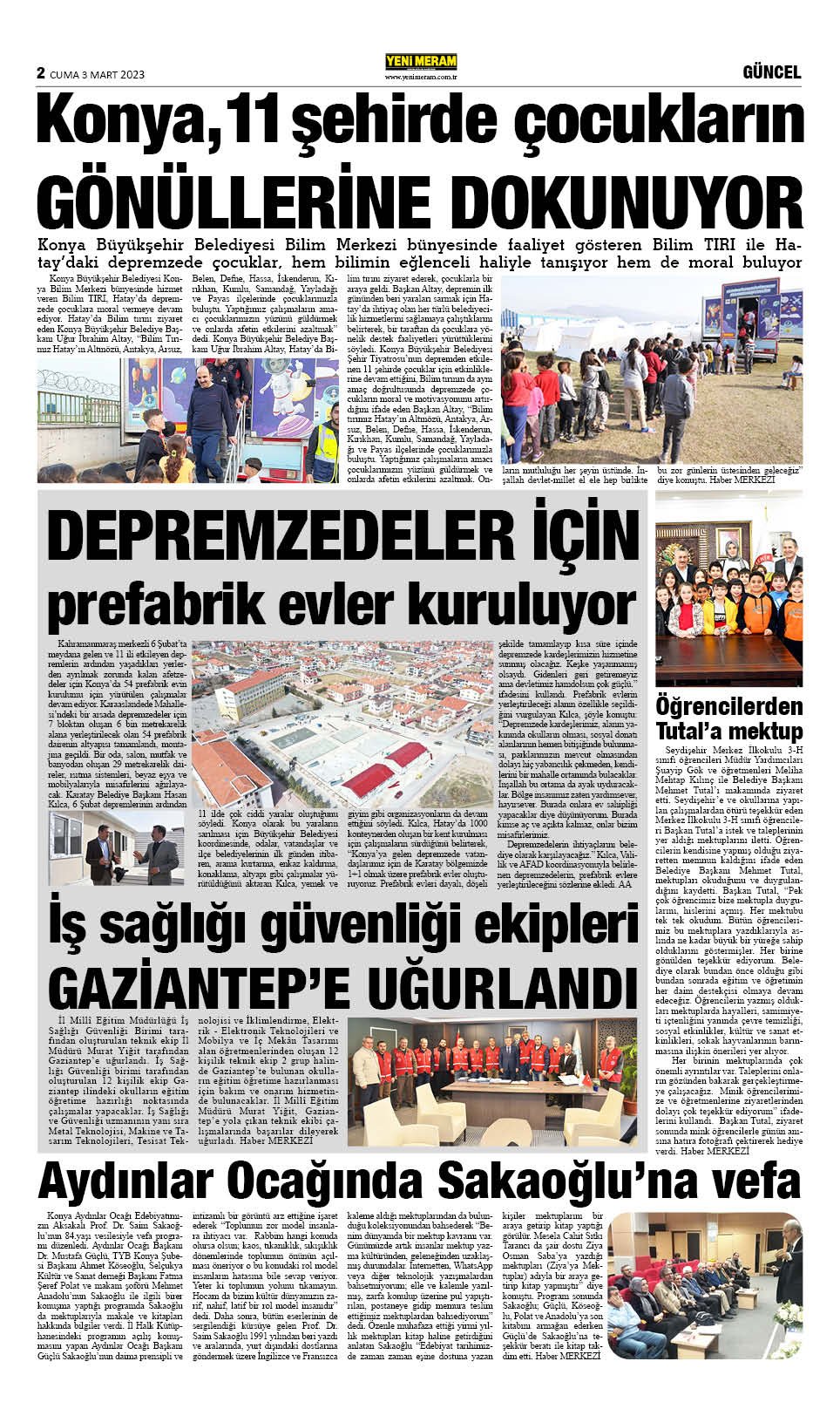 3 Mart 2023 Yeni Meram Gazetesi
