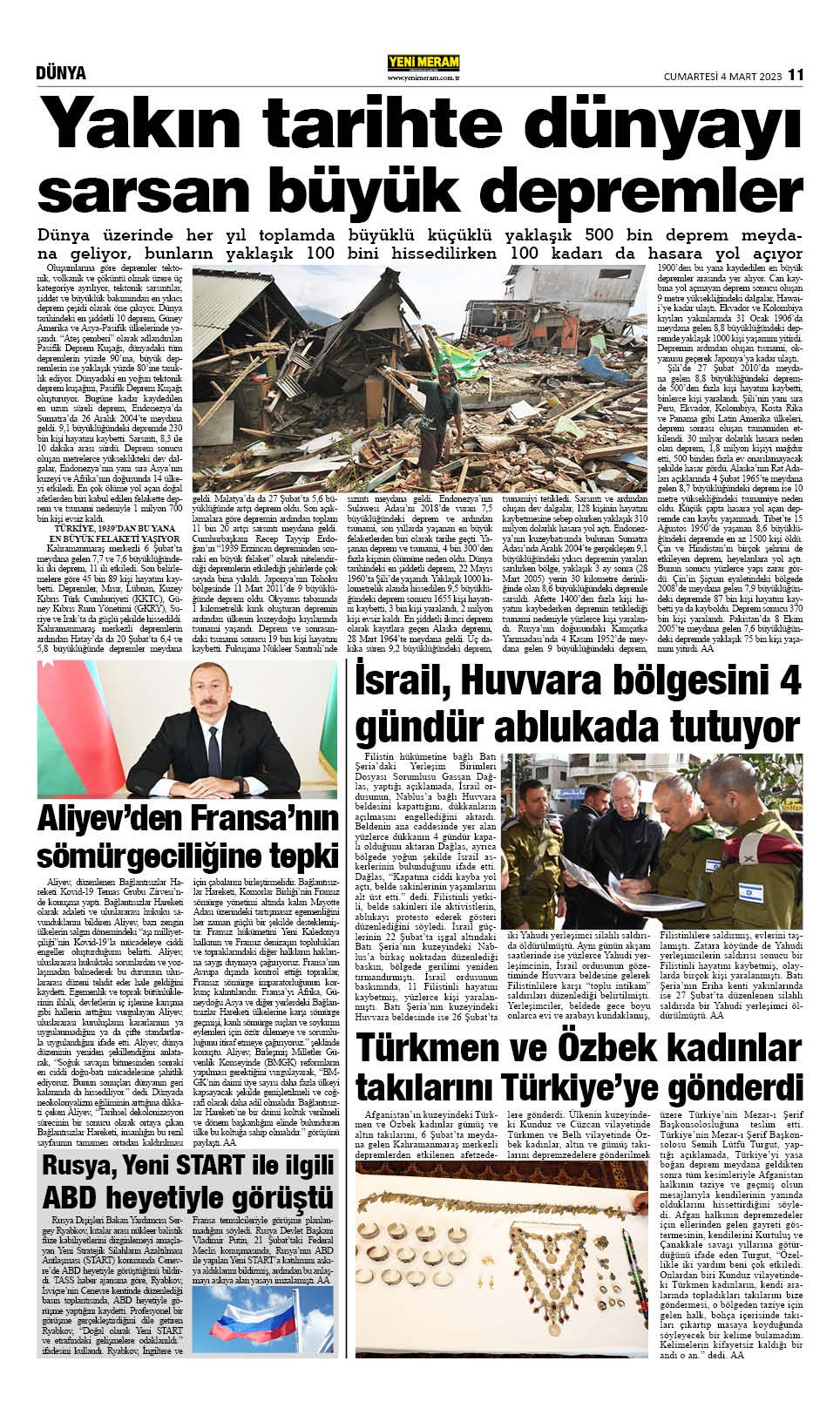 4 Mart 2023 Yeni Meram Gazetesi