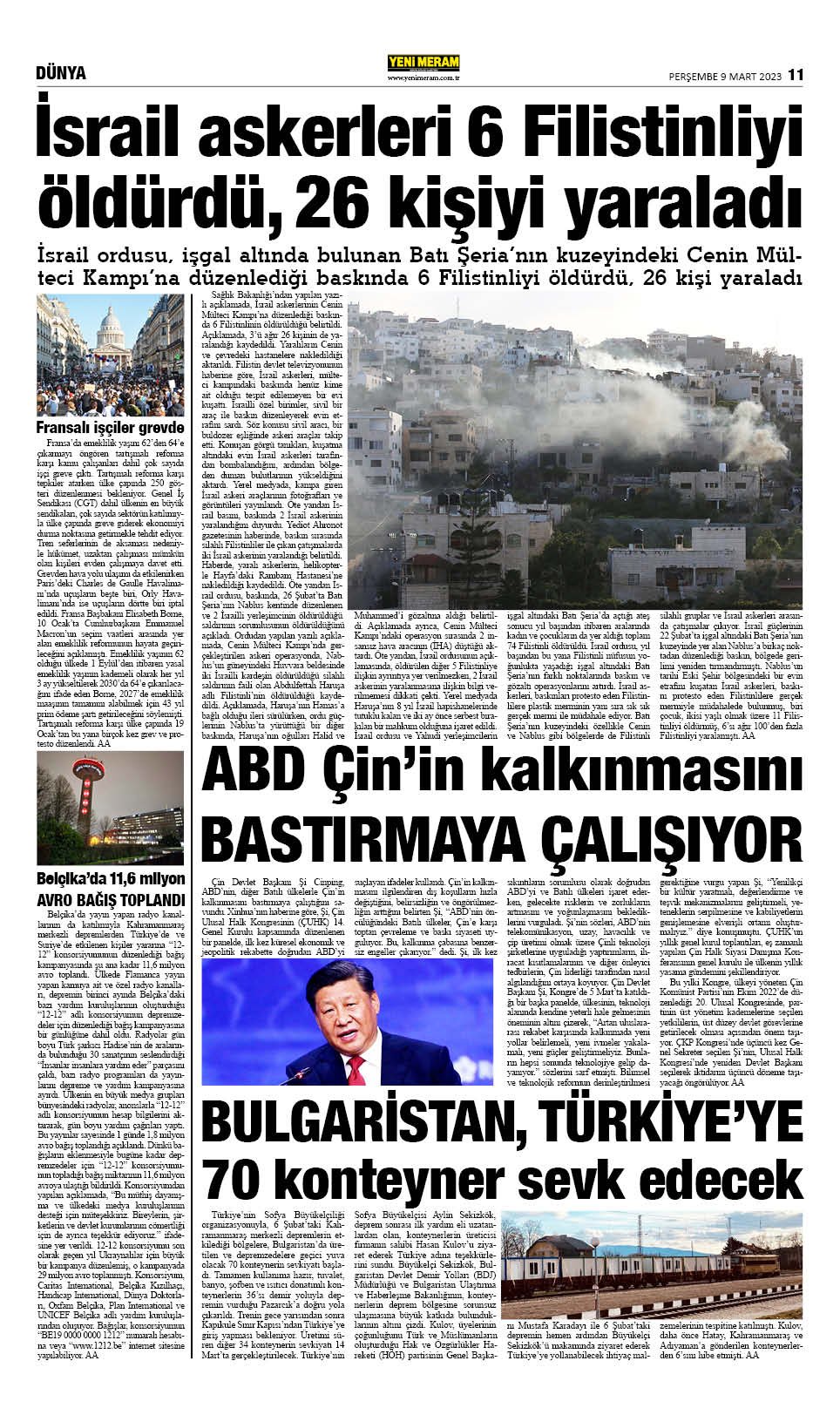 9 Mart 2023 Yeni Meram Gazetesi
