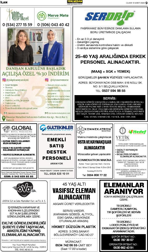 10 Mart 2023 Yeni Meram Gazetesi

