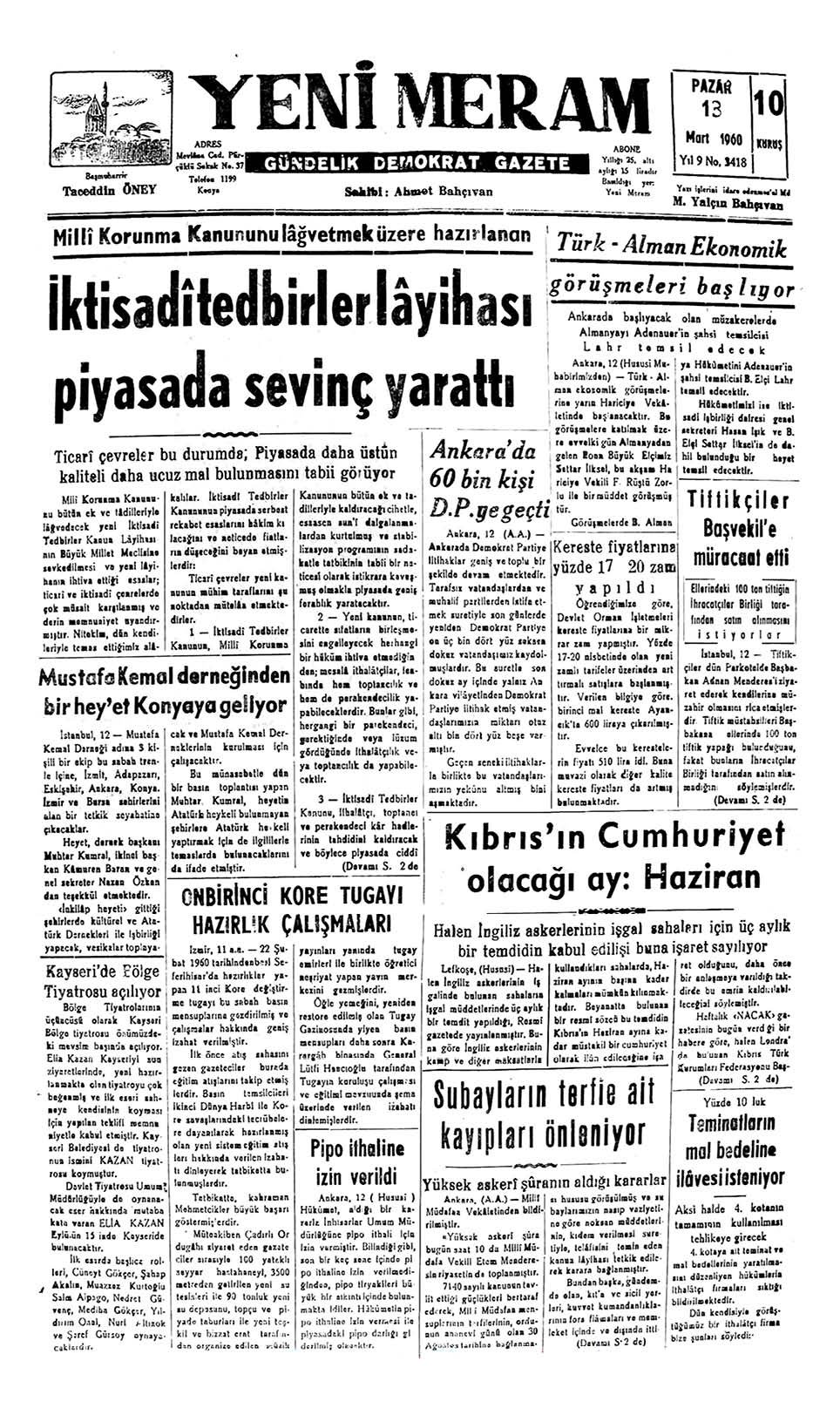 13 Mart 2023 Yeni Meram Gazetesi
