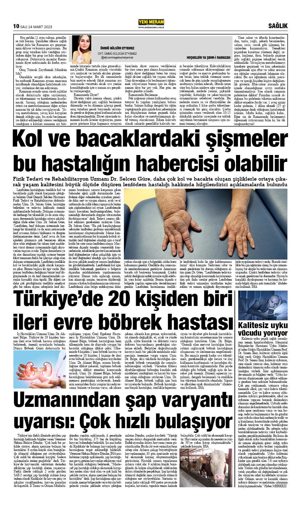 14 Mart 2023 Yeni Meram Gazetesi
