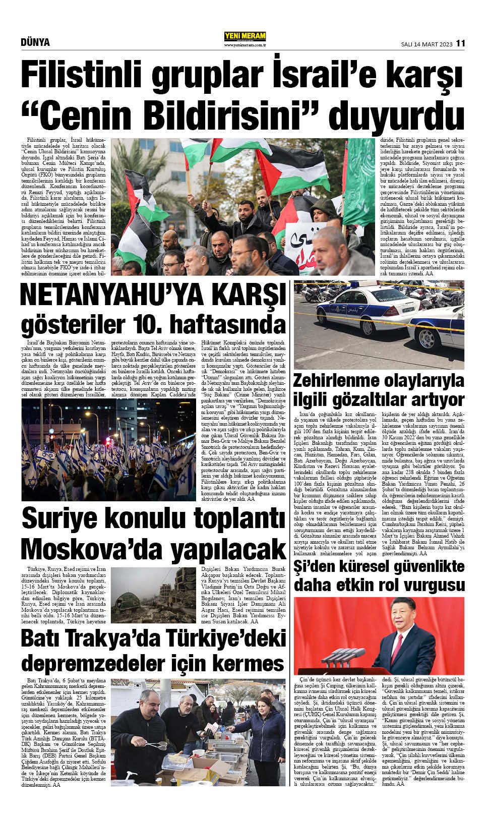 14 Mart 2023 Yeni Meram Gazetesi
