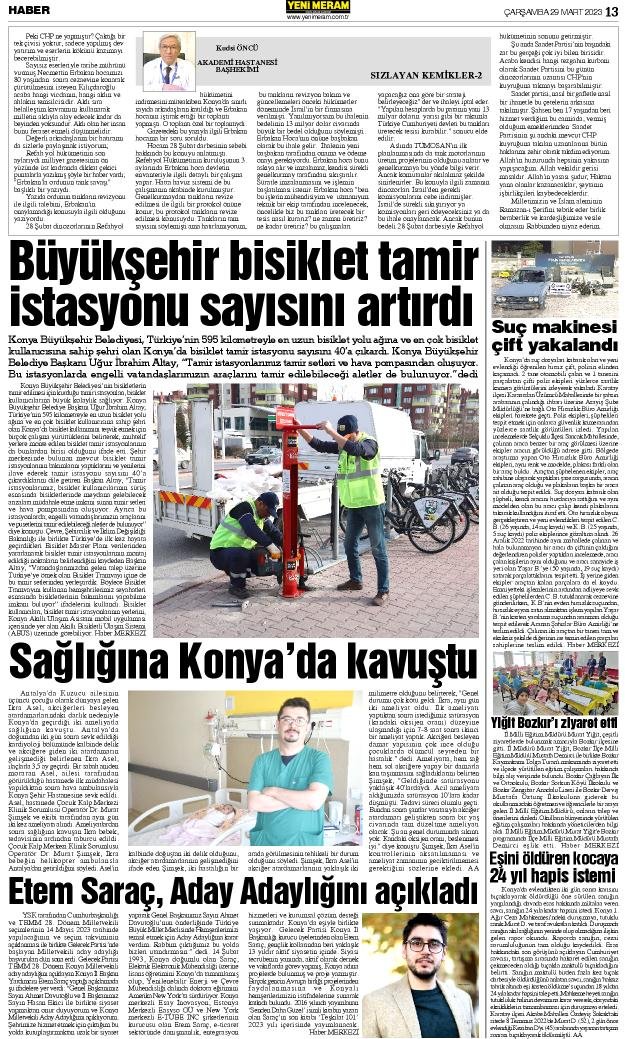 29 Mart 2023 Yeni Meram Gazetesi
