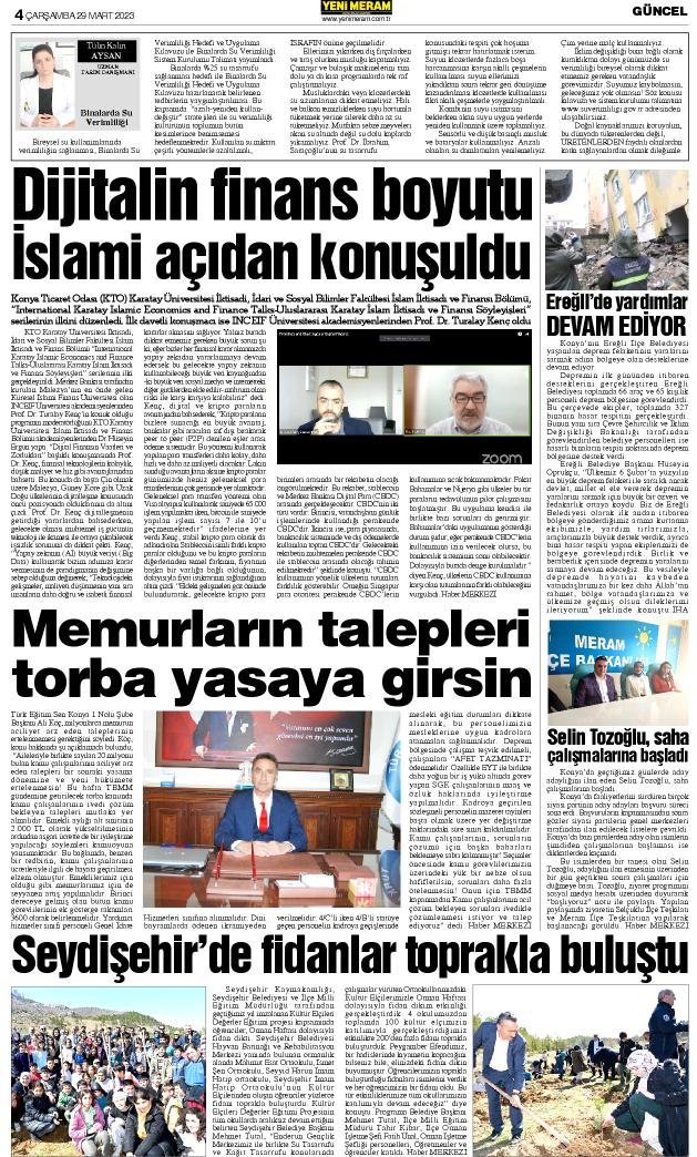 29 Mart 2023 Yeni Meram Gazetesi
