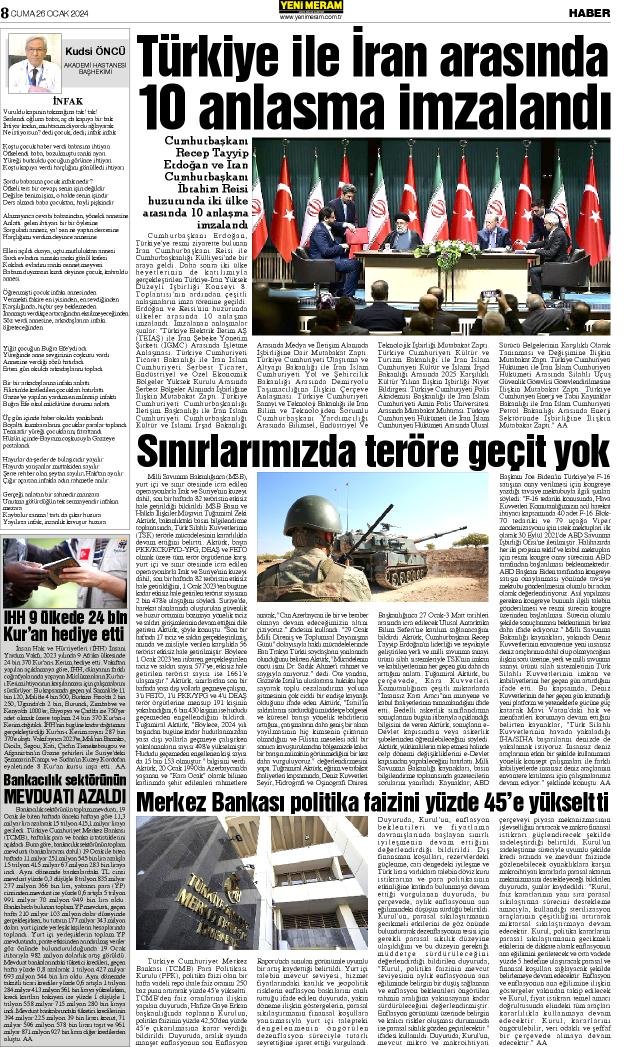 26 Ocak 2024 Yeni Meram Gazetesi
