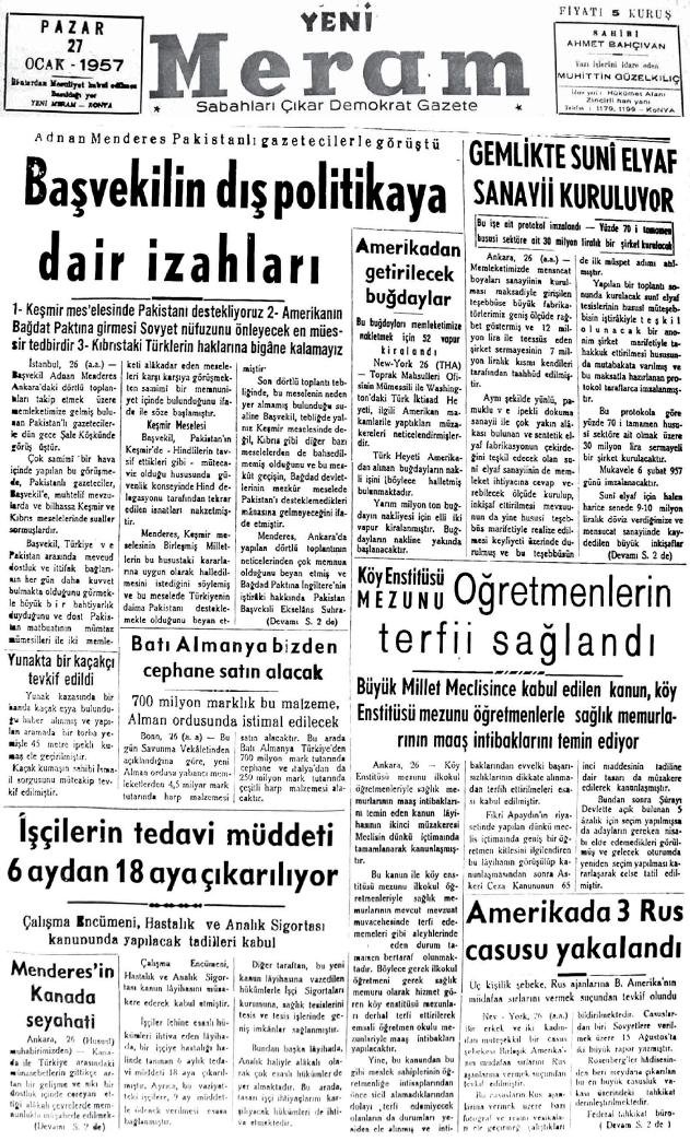27 Ocak 2024 Yeni Meram Gazetesi