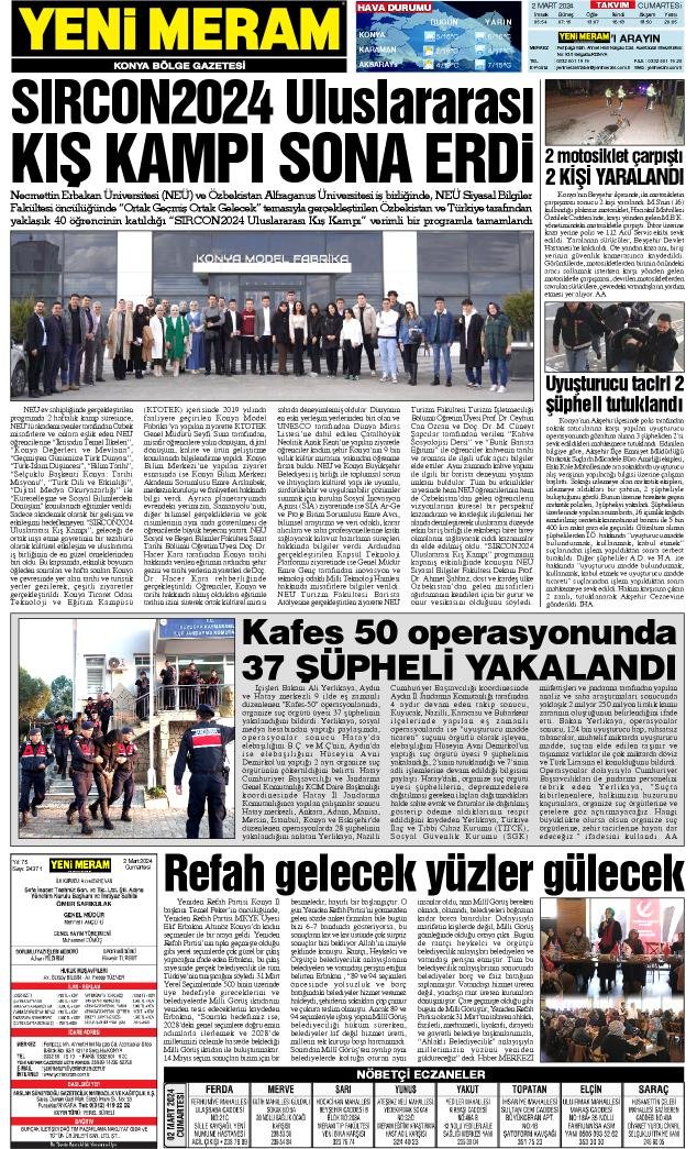 2 Mart 2024 Yeni Meram Gazetesi