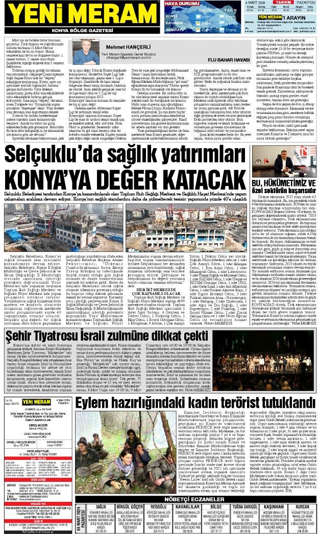 4 Mart 2024 Yeni Meram Gazetesi
