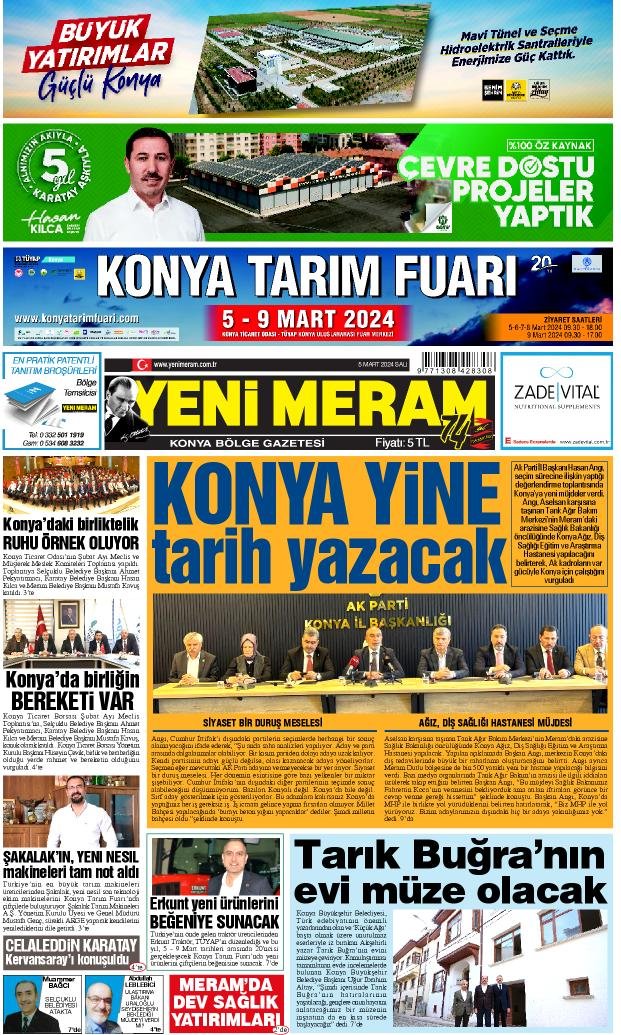 5 Mart 2024 Yeni Meram Gazetesi
